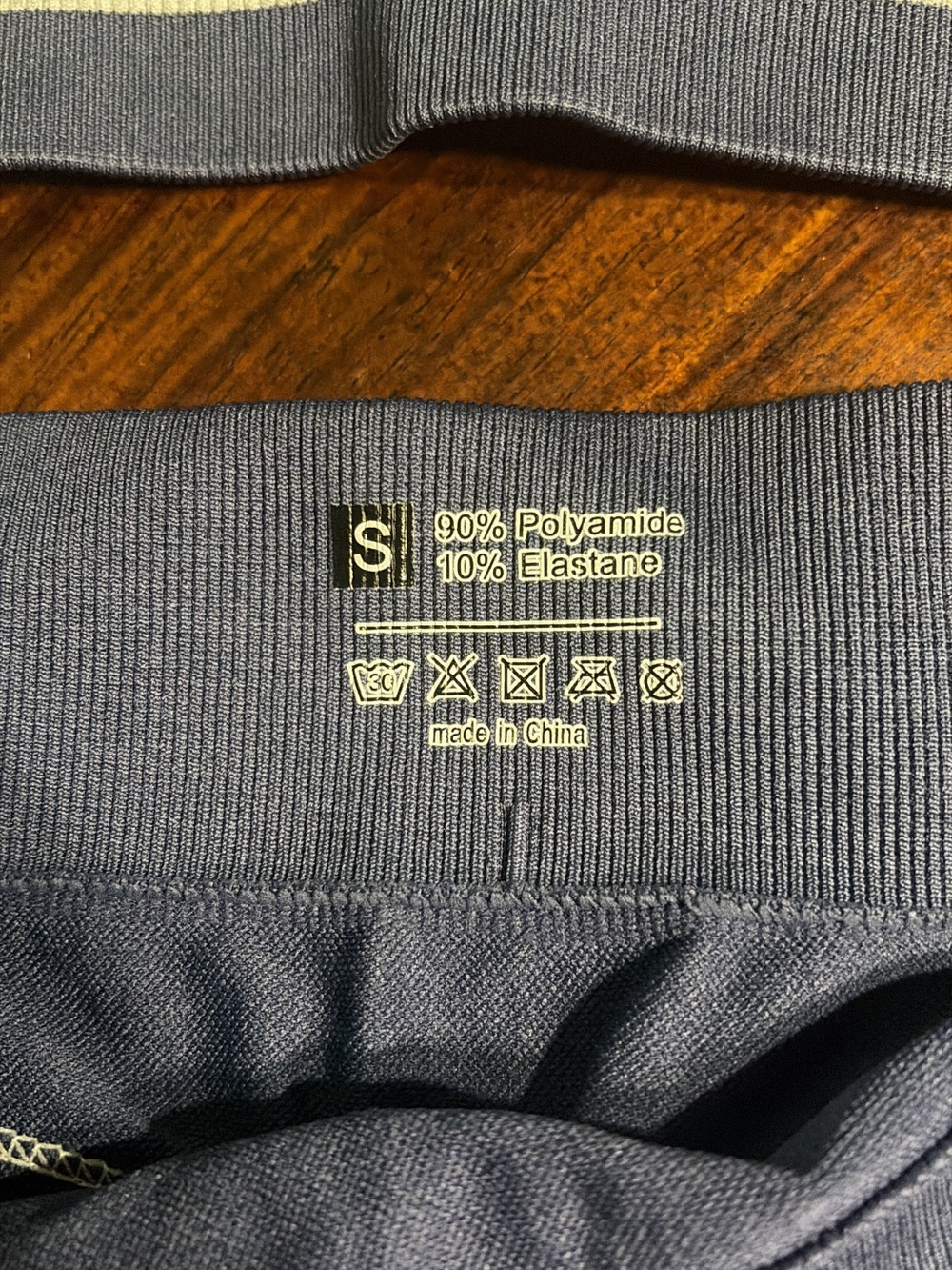 Girls Navy Active Leggings and Crop Top Set with Pink Trim - Picture 2 of 4
